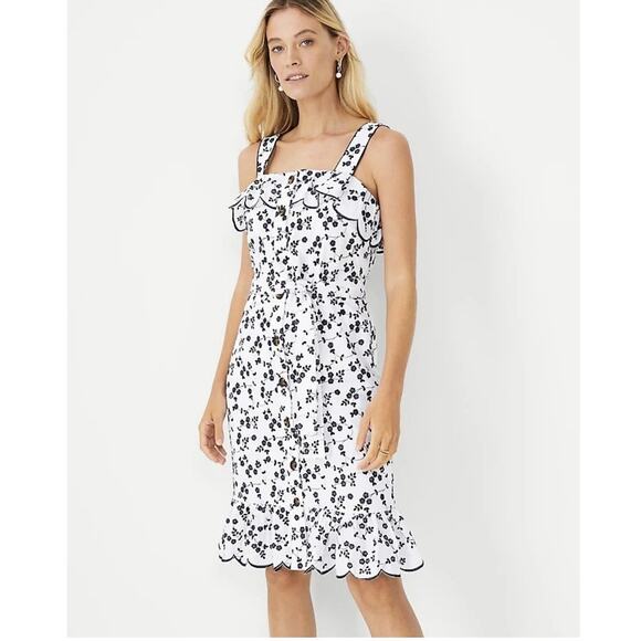 Ann Taylor Floral Embroidered Sheath Dress L‎ - Picture 1 of 11